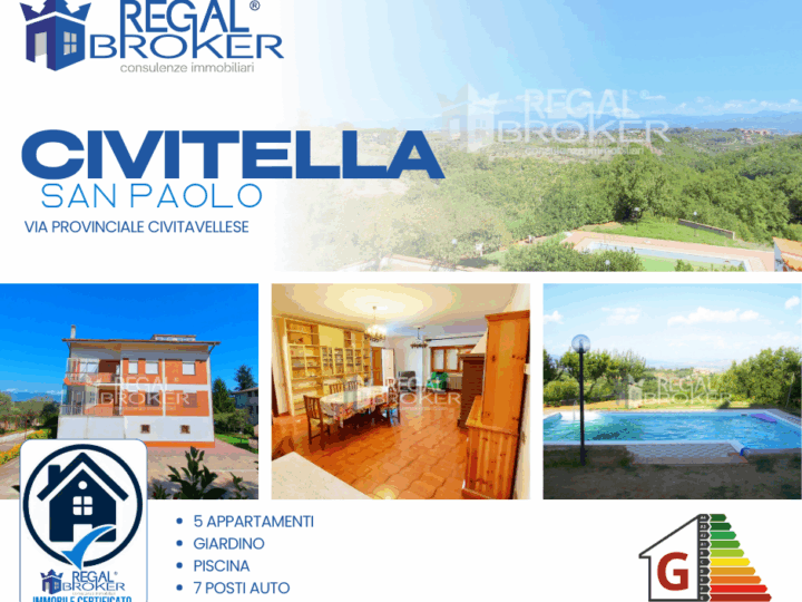 Civitella San Paolo, villa unifamiliare divisibile in 5 unità