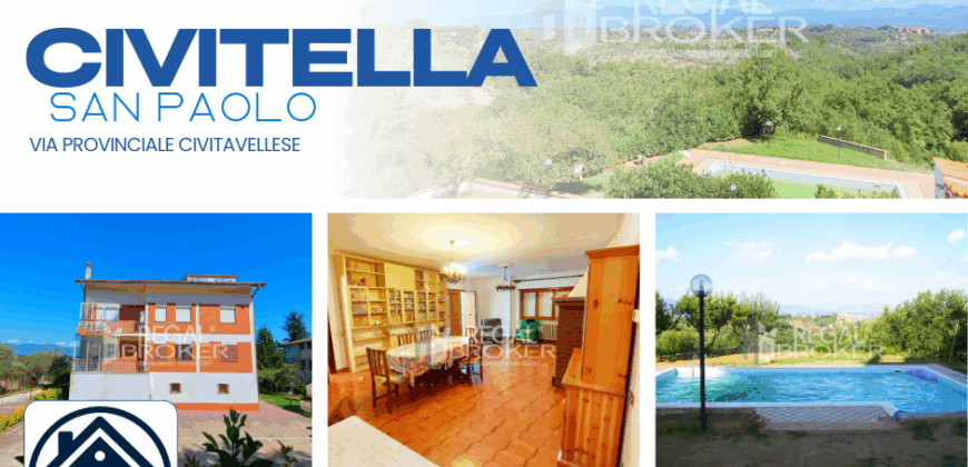 Civitella San Paolo, villa unifamiliare divisibile in 5 unità