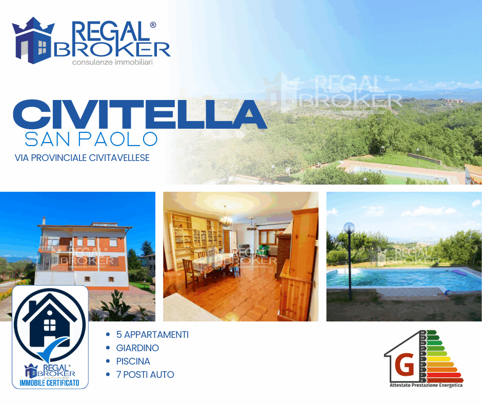 Civitella San Paolo, villa unifamiliare divisibile in 5 unità