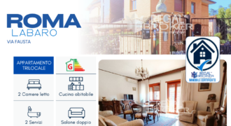 Roma Labaro, luminoso trilocale con cantina