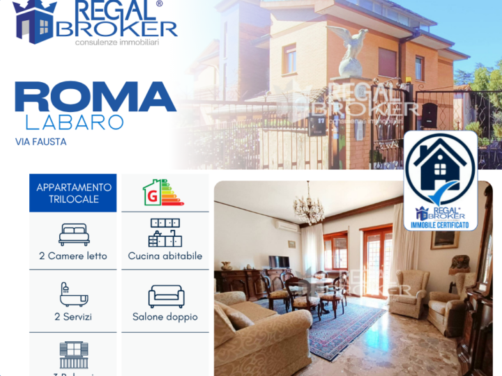 Roma Labaro, luminoso trilocale con cantina