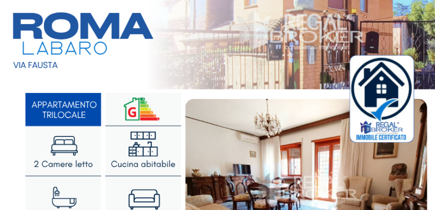 Roma Labaro, luminoso trilocale con cantina