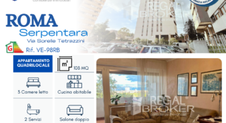Roma Serpentara, quadrilocale con posto auto